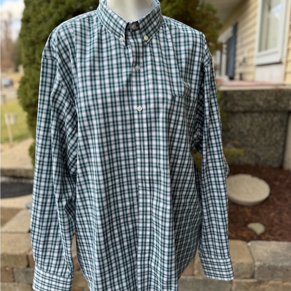 Mens Green/White Izod Button Down Shirt size XL - Picture 2 of 7